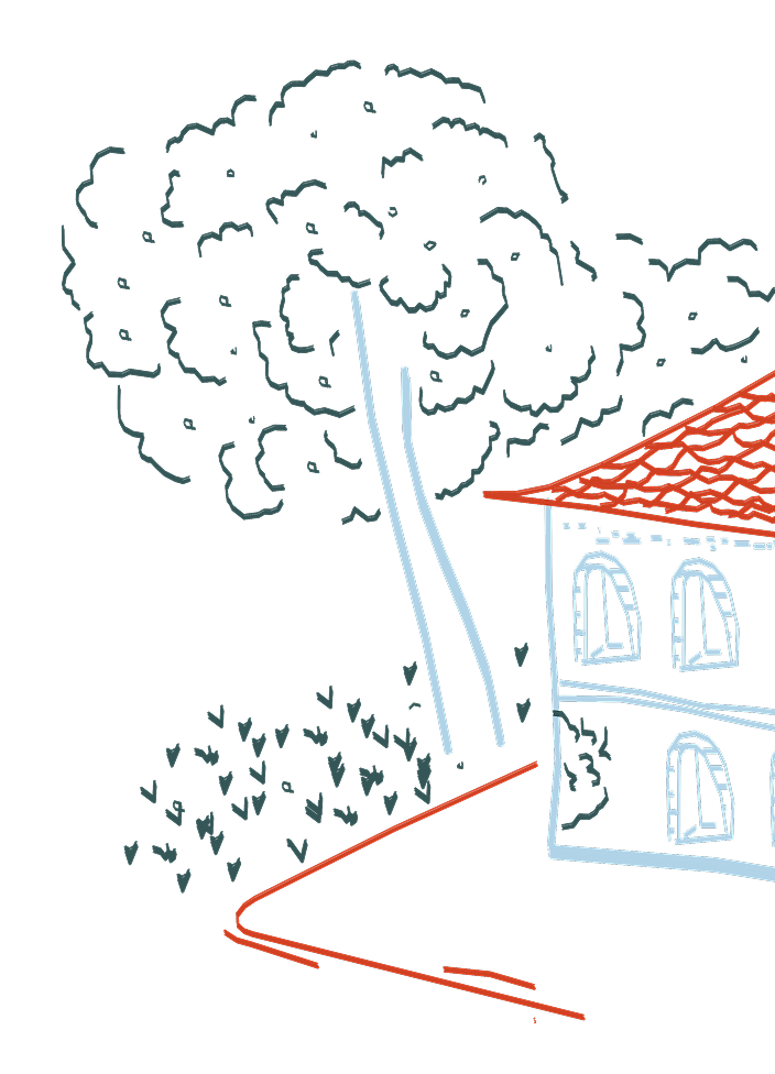 Ilustração da casa de festas